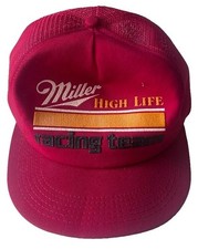 Vintage Miller High Life Racing Team Hat Men’s Red Made In USA *BILL CRACKED*