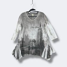 Jess Jane New York Tunic Top Womens L Empire State Beaded Artsy Lightweight