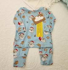 NWT ANGEL DEAR 6/12 MONTHS CHRISTMAS SANTA CLAUS 2 PIECE PAJAMA SET