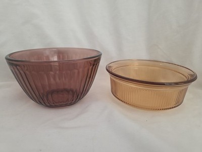 Lot Of Two Bowls. Cranberry Pyrex 3 Cup And Corning Wear, Cook Wear Kitchen Wear