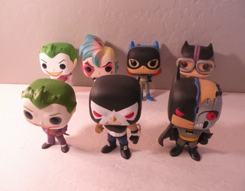 Lot Of 7 Funko Pop DC Characters Superman The Joker Harley Quinn Bane ++