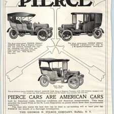 1905 Pierce Great Arrow Original Print Ad Buf...