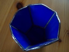 Tiffany Fensterbild Glaskunst Kerzenhalter Kerzenleuchter blau