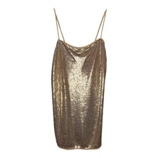 Free People Time To Shine Sequin Mini Dress Gold Size Medium