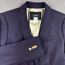 J.Crew Blazer Women's 2 Blue Schoolboy Wool Blend