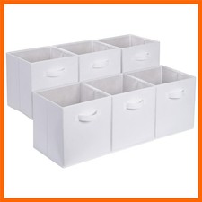 Collapsible Fabric Storage Cubes Organizer with Handles, Sturdy Storage Bins,...