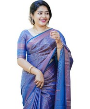 Women's Banarasi Saree Pure Kanjivaram Style Silk Saree With Blouse Piece