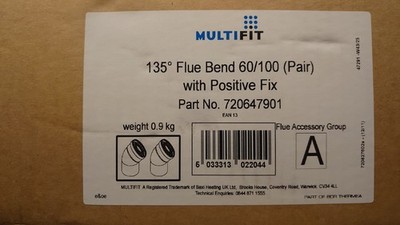 Baxi 135 Grad Abgasbögen ein Paar Multifit 720647901