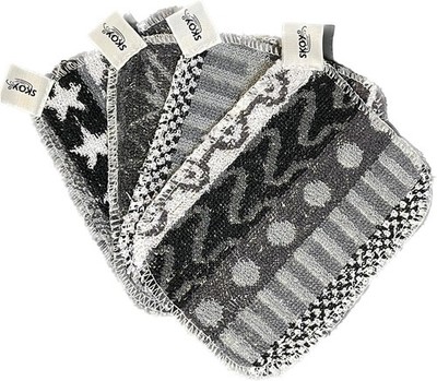 Skoy Scrub, 4-Pack Reusable, Non-Scratching Dish 4-Pack, Monochromatic 