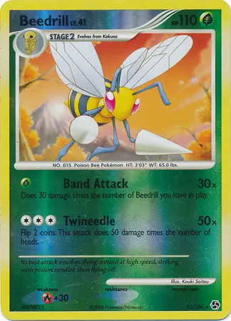 Beedrill - 13/106 - Pokemon Great Encounters Reverse Holo Rare LP