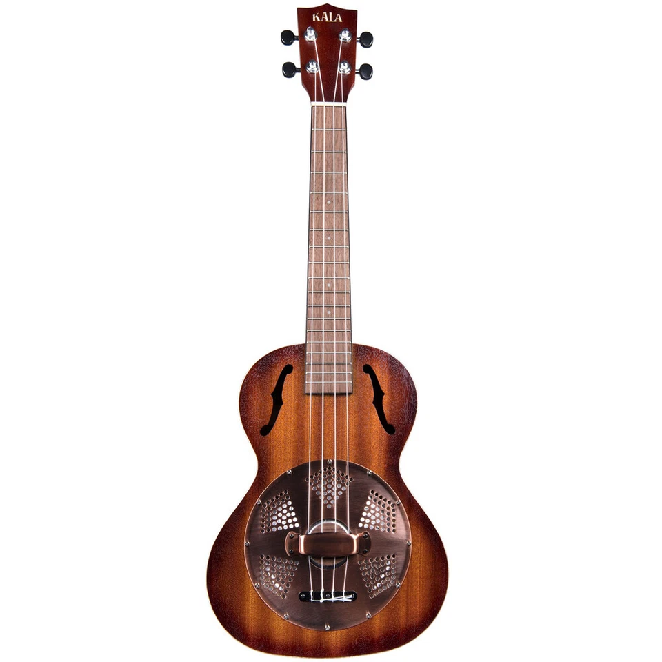 Kala KA-RES-BRS Mahogany Resonator Brass Tenor Ukulele Satin Sunburst w/ Bag - Image 2 of 4