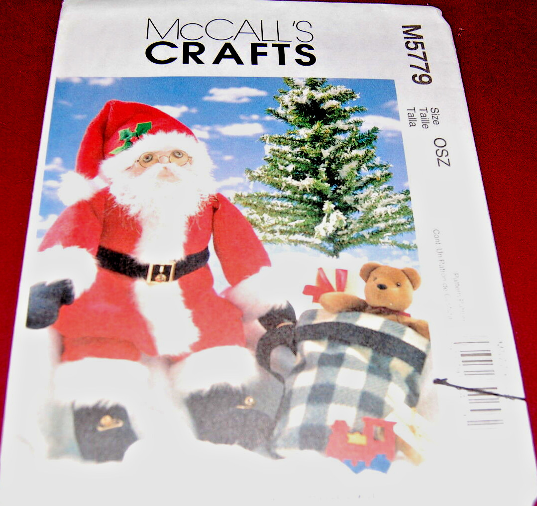 McCalls Pattern # M5779 - Large 22" Stuffed Santa Doll With Toy Sack - NEW