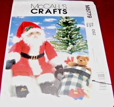 McCalls Pattern # M5779 - Large 22" Stuffed Santa Doll With Toy Sack - NEW