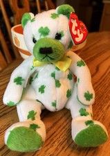 TY Beanie Baby - CLOVER the Irish Bear 7.5 inch - Mint Stuffed Animal Toy