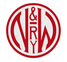 4" norfolk and western red train railroad bumper sticker decal usa made