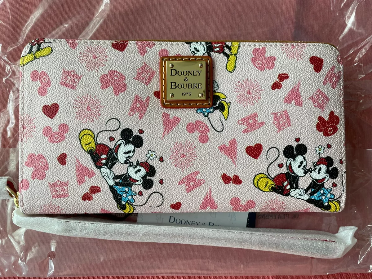 New Disney Mickey u0026 Minnie Mouse Love Dooney u0026 Bourke Wristlet Wallet | eBay