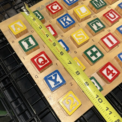 Learn the Alphabet Wood Block Tray Puzzle (Letters, Numbers, Math) 41 Pc. 10x16” - Picture 4 of 8