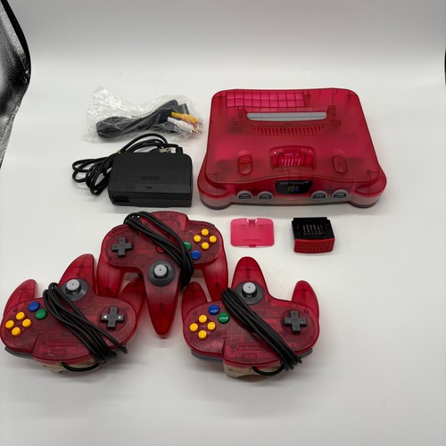 N64 Nintendo 64 Watermelon Clear Red Console set Expansion Pak Region Free - Picture 40 of 47
