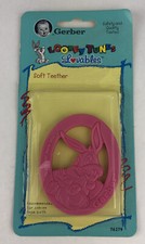 Gerber Lovables Looney Tunes Baby Bugs Bunny Pink Soft Teether 1994 NOS Vintage