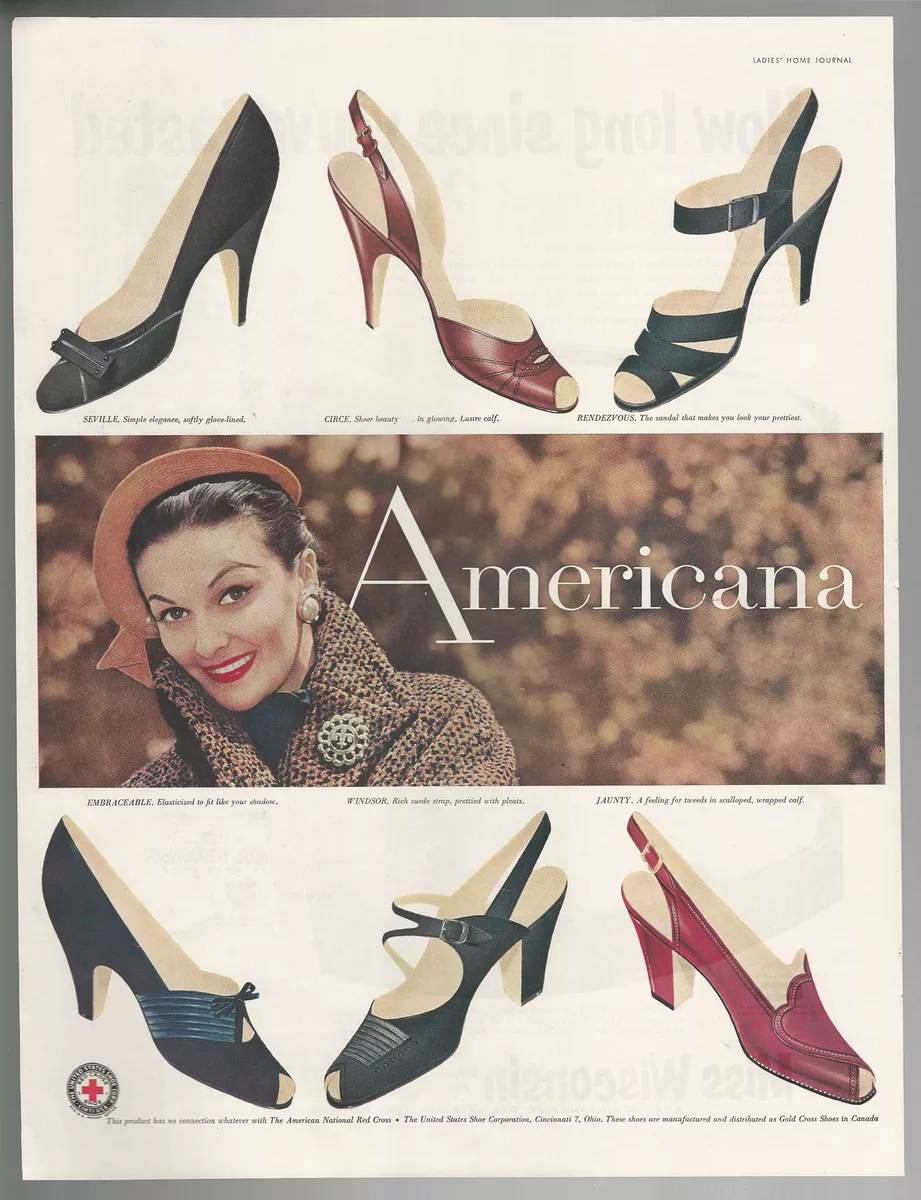 1954 55 RED CROSS Shoes advertisement x4 high heels sandals etc