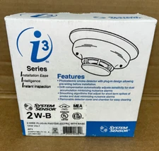 SYSTEM SENSOR I3 SERIES 2W-B, 2-WIRE SMOKE DETECTOR (NIB)