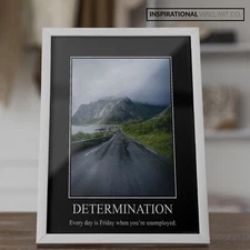 Determine Demotivational Poster Funny Wall Art Poster Print Artwork Decor Office