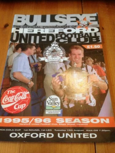 Away Teams O-R Oxford United Football League Cup Fixture Programmes (1990s)