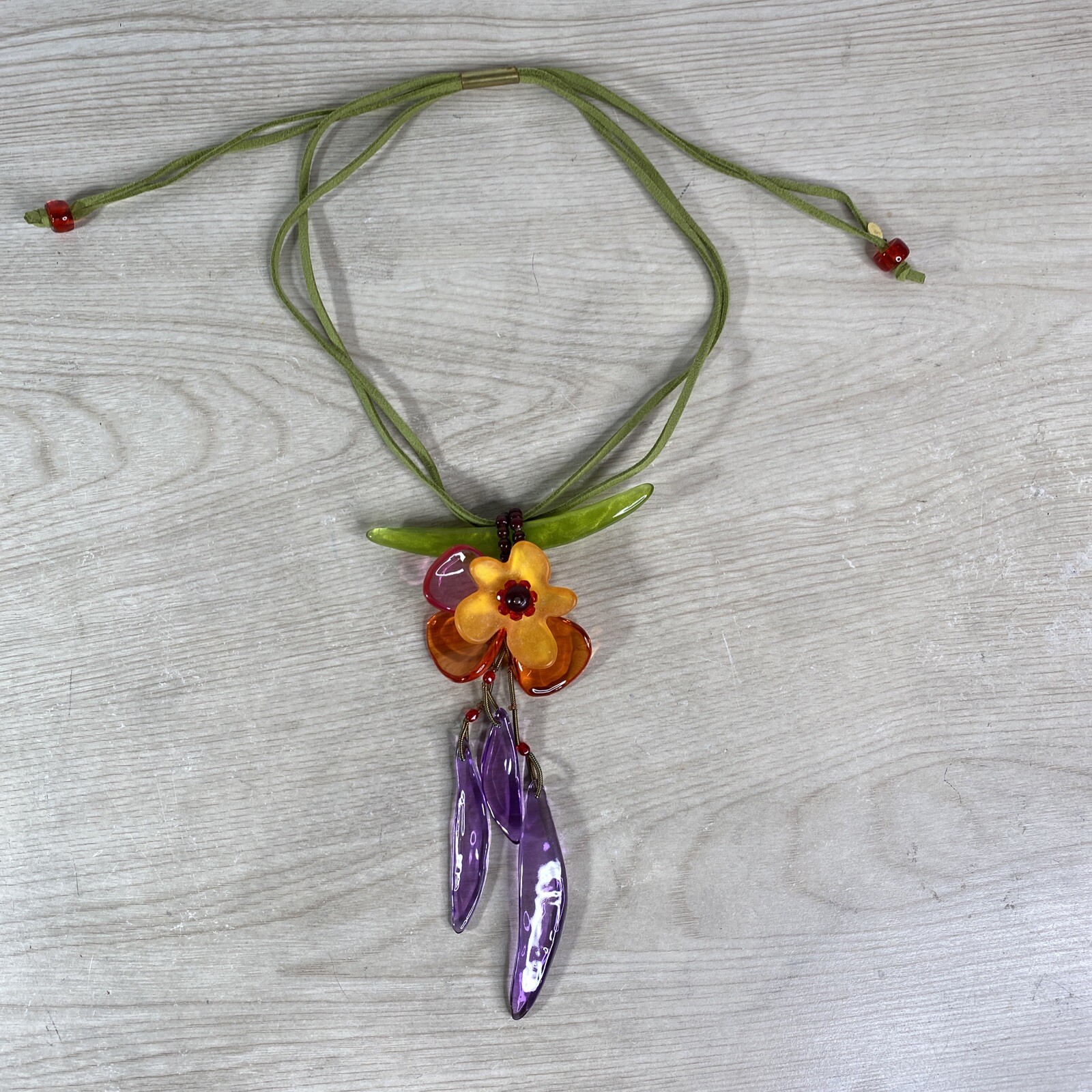 Signed Laio Statement Necklace adjustable Strapsa… - image 4