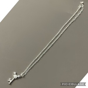 Mickey Mouse Ears Key Bejeweled Necklace - Silver color. Excellent condition