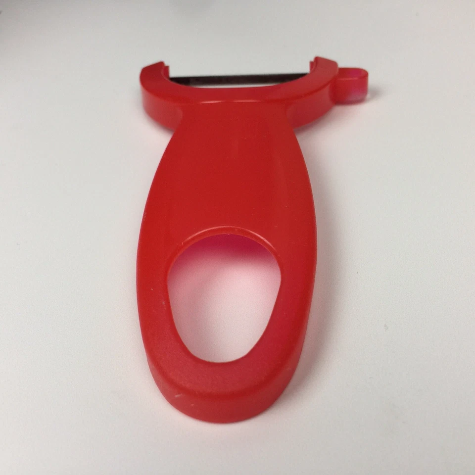 "Pelador de verduras de patatas Kuhn Rikon Parer 4,5"" hoja de metal rojo hecho en Suiza" Foto 3 de 4