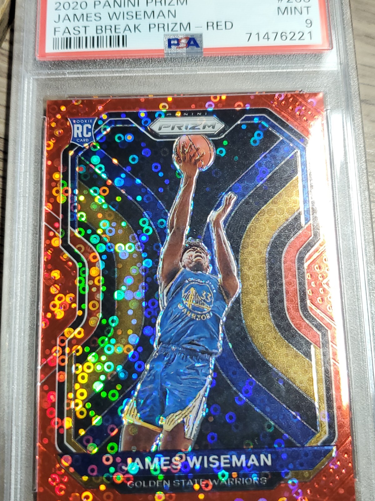 64942823 JAMES WISEMAN 2020 Panini Prizm 268 Fast Break Red RC Rookie /125 PSA 9