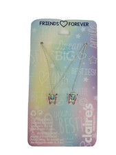 Claire's Best Friends Butterfly Pendant Necklaces 2 Pack Silver/Pink/Yellow NEW