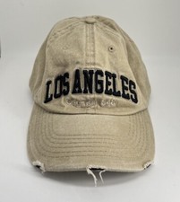 Los Angeles LA California Tan Ball Cap Hat Adjustable