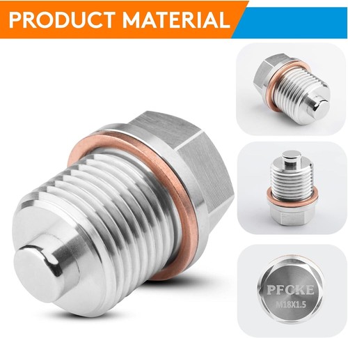 Stainless Steel Engine Neodymium Magnetic Oil Drain Plug with Copper Gasket - Picture 33 of 34