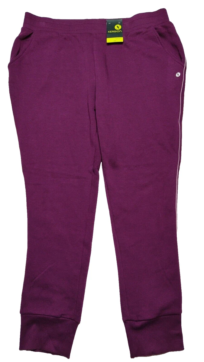 XERSION Juniors Plus 3XL (22 1/2) Purple Activewear Sweat Jogger Pant NEW