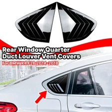 Black Rear Side Window Shutter Cover Trim Accessories For BMW X4 F26 2014-2018