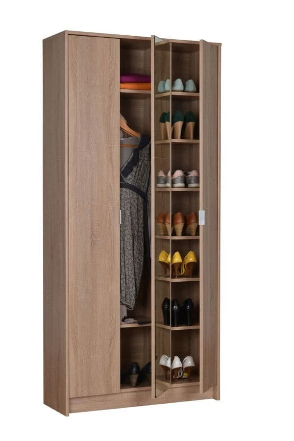 Kapri Sonoma Oak Effect 3 Door Slim Shallow Depth Wardrobe for