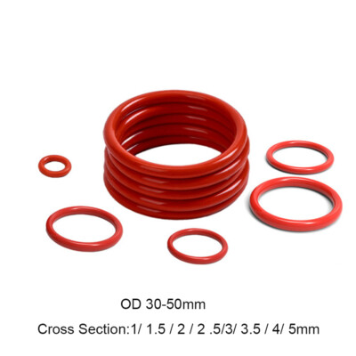 Silicone Rubber O Ring Seals OD 30mm-50mm Cross Section /2