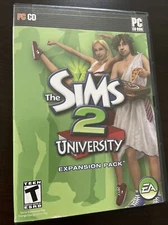 The Sims 2 University PC Game Expansion Pack 2006 CD-ROM 2 Disc Set