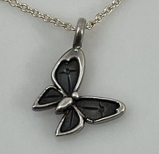 925 Sterling Silver Small Butterfly Necklace 16  Jewelry