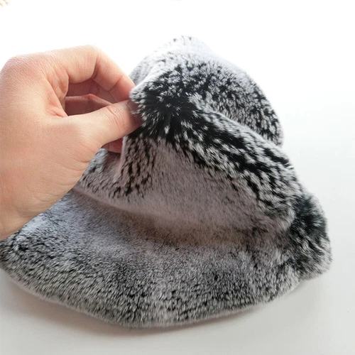 Genuine Rex Rabbit Skin Pelts Fur Hide Tanned Leather Craft Skin DIY Frost Black - Picture 6 of 8