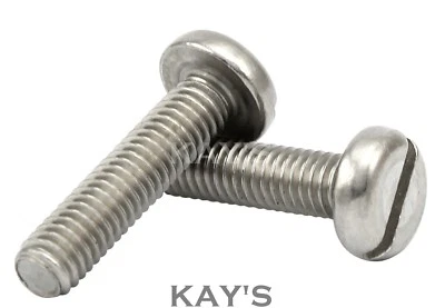 KAYFAST M3 M4 M5 SLOTTED PAN HEAD MACHINE SCREWS SLOT BOLTS A2 STAINLESS STEEL