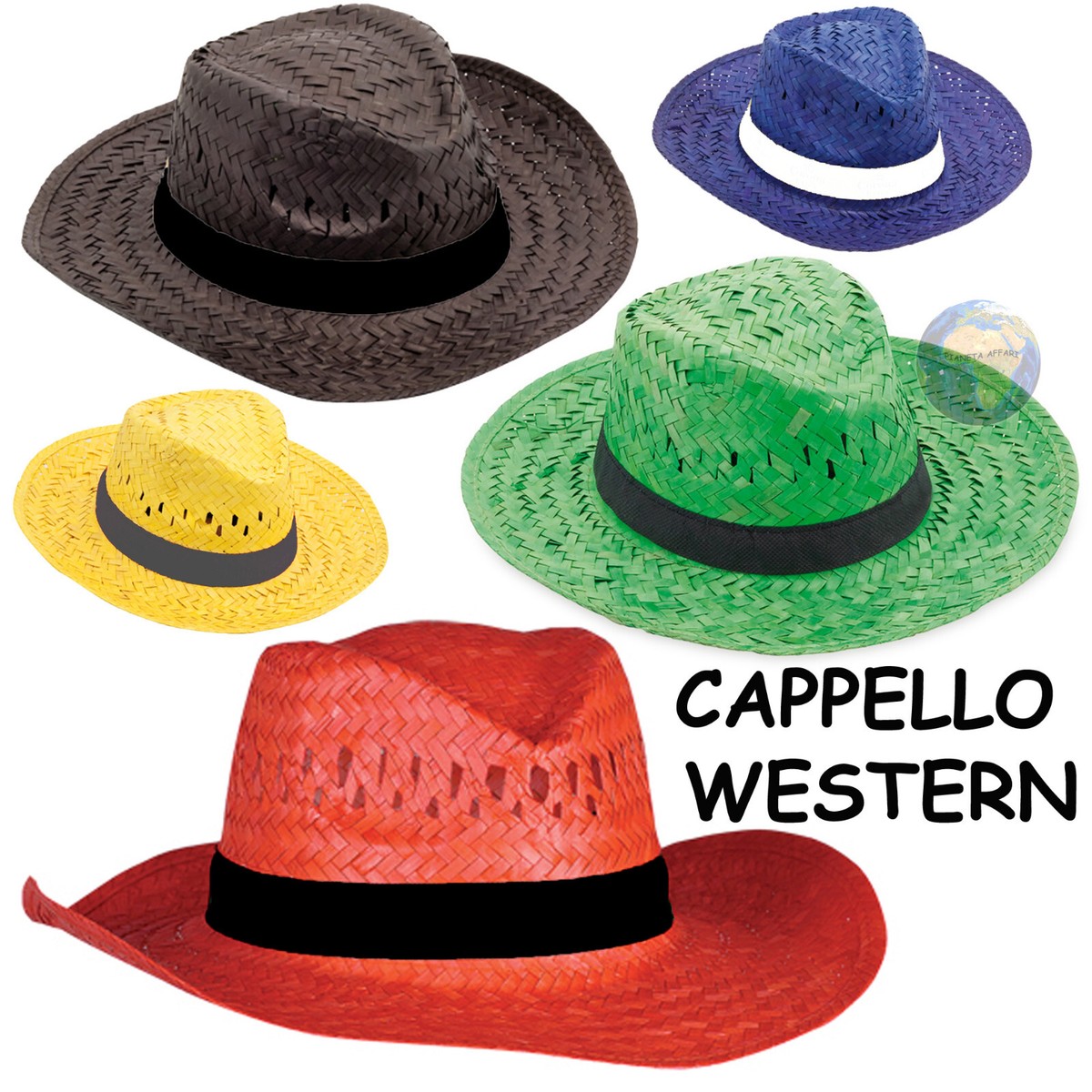 Cappello Da Cowboy In Paglia - Uomo, Protezione UV, Tesa 9cm, Circonferenza 58cm, Per Estate E Western - Foto 8