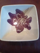 Laurie Gates ANNA square purple flower bowl