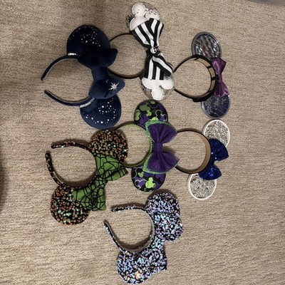Large Lot Of 7 Disney Ears Handmade From Etsy Sellers High Quality Excellent!!