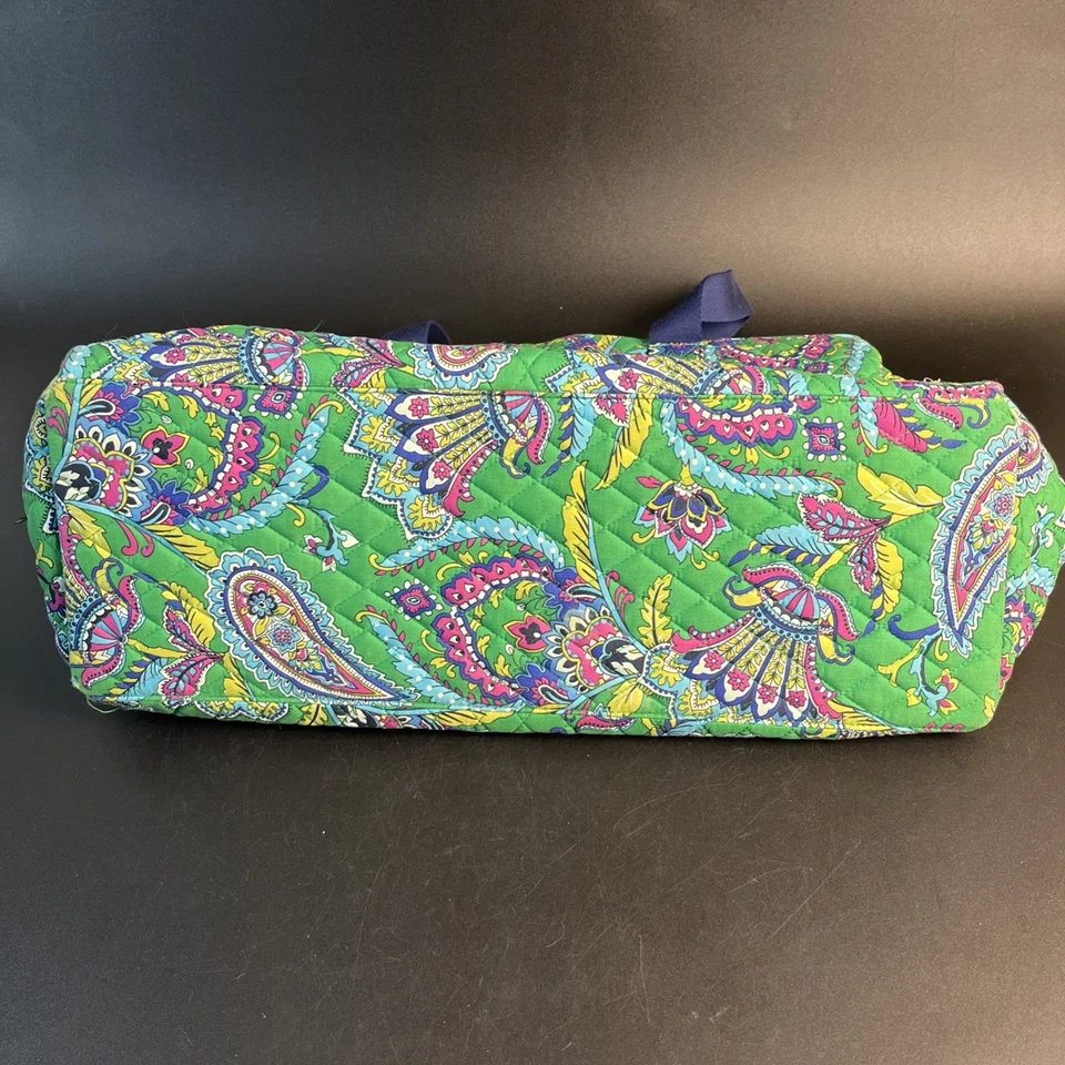 Bolso de Pañales Grande Vera Bradley con Inserto Acolchado Algodón Paisley Verde Azul Foto 4 de 4