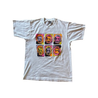 Vtg 91 Einstein Warhol Inspired Neon Art USA Made Single Stitch Screen Stars Tee