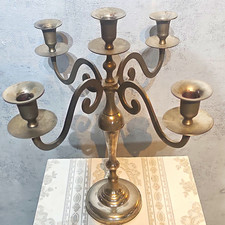 5-armiger Kandelaber Kerzenleuchter 41cm Hoch  versilbert (Silberauflage) Retro