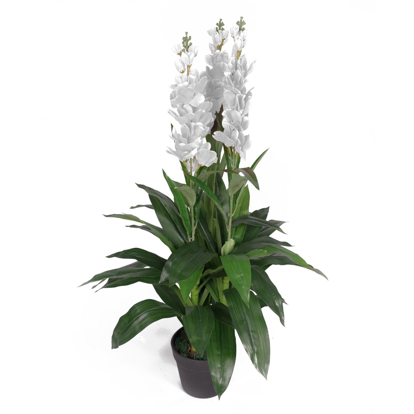 Artificial Cymbidium Orchid Plant 100cm White Realistic Faux Indoor Home Office