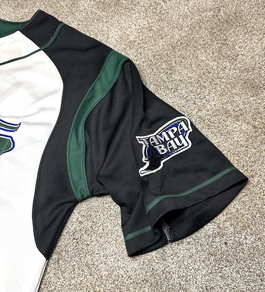 Vintage Tampa Bay Devil Rays Majestic Gomes Jersey L White MLB Baseball Rare - Image 3 of 4